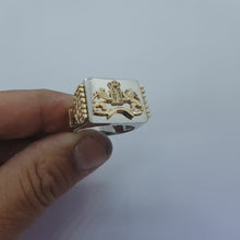 925 Silver Ten Commandments Lion of Judah Ring