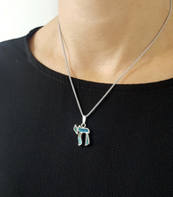 925 Silver Eilat Stone Chai Pendant
