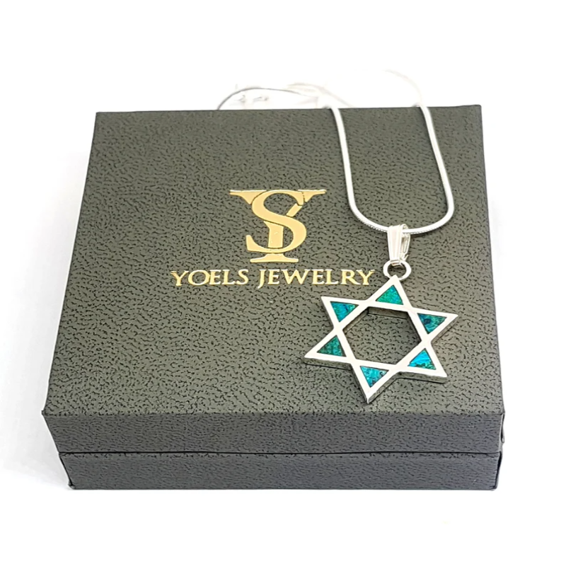 925 Silver Eilat Stone Star of David Pendant