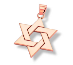 14K Rose Gold Interwoven Star of David Pendant
