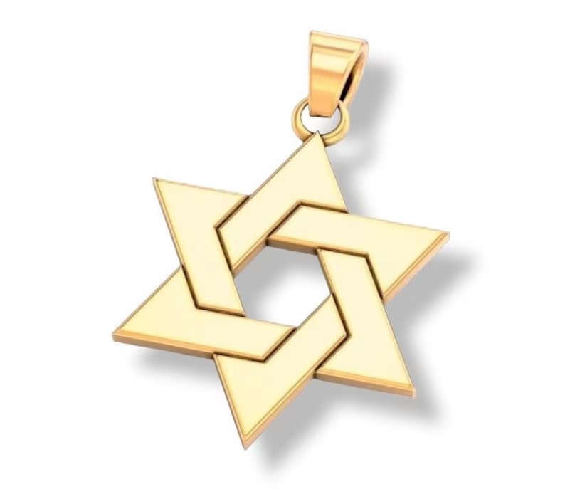 14K Rose Gold Interwoven Star of David Pendant