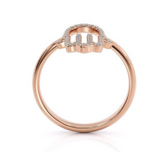 14k Red Gold Hamsa Ring With Diamonds