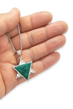 925 Silver Eilat Stone 2 Sides Star of David Pendant