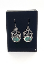 925 Silver Yemenite Filigree Eilat Stone Earrings
