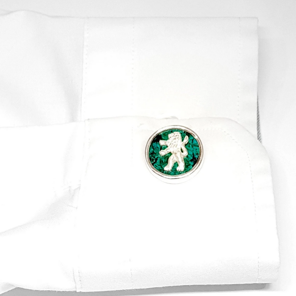 925 Silver Eilat Stone Gold Lion Cufflinks