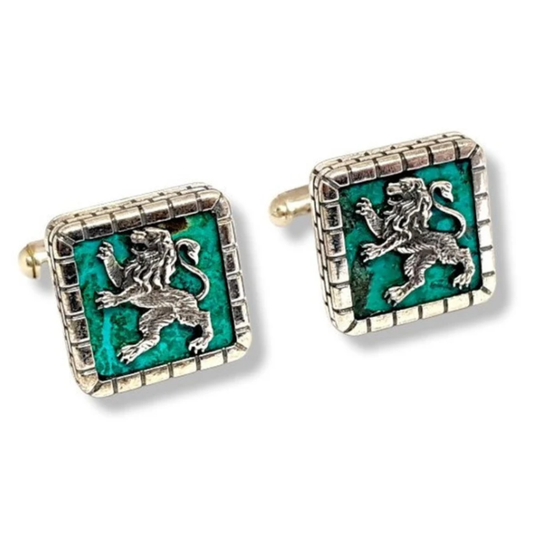 925 Silver Eilat Stone Lion Cufflinks