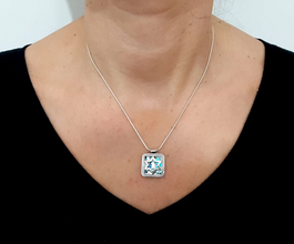 925 Silver Star of David Ancient Roman Glass pendant Necklace