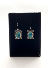 925 Silver Yemenite Filigree Earrings Set With Eilat Stone
