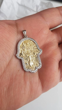 Unisex 18k Gold Diamonds Jerusalem Hamsa Pendant