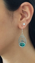 925 Silver Yemenite Filigree Eilat Stone Earrings