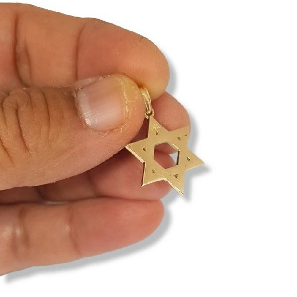 14k Yellow Gold Star of David Pendant