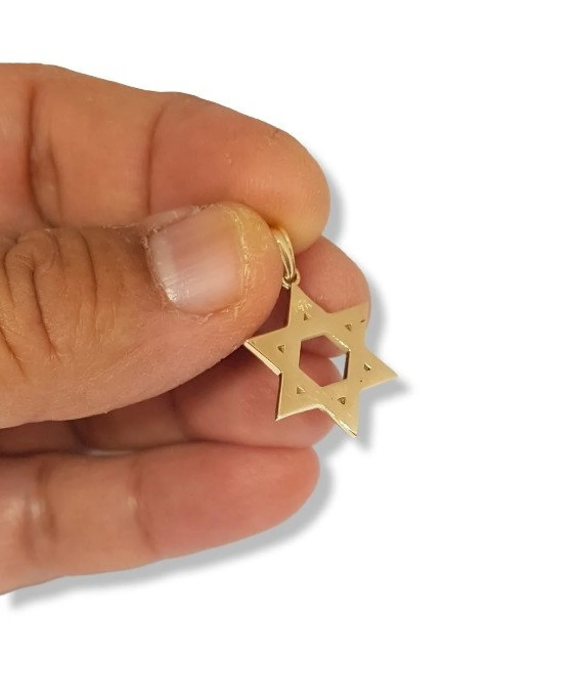 14k Yellow Gold Star of David Pendant