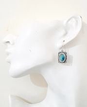 925 Silver Yemenite Filigree Earrings Set With Eilat Stone