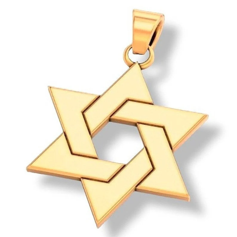 14k Gold Interwoven Star of David Pendant