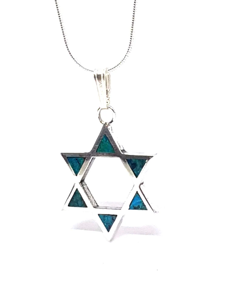 925 Silver Eilat Stone Star of David Pendant