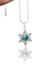925 Silver Eilat Stone Star of David Necklace