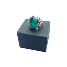 925 Sterling Silver Artistic Eilat Stone King Solomon Ring