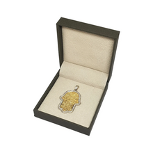 Unisex 18k Gold Diamonds Jerusalem Hamsa Pendant