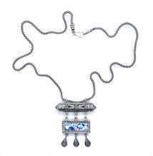 925 Silver Yemenite Filigree Roman Glass Pendant