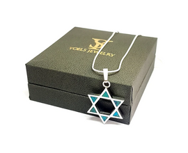 925 Silver Eilat Stone Star of David Pendant