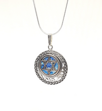 925 Sterling Silver Roman Glass Star of David Pendant