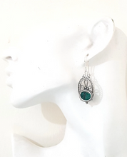 925 Silver Yemenite Filigree Eilat Stone Earrings