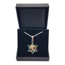 925 Silver 9K Gold Eilat Stone Jewish Pendant