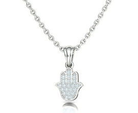 18k Gold Diamond Hamsa Pendant