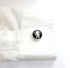 925 Silver Onyx Stone Lion Cufflinks