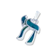 925 Silver Eilat Stone Chai Pendant