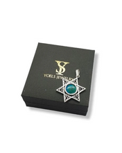 925 Silver Eilat Stone Star of David Necklace
