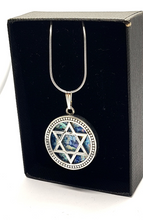 925 Sterling Silver Roman Glass Star of David Pendant