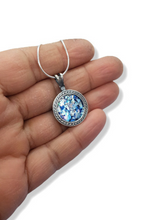 925 Silver Filigree Colorful Ancient Roman Glass Pendant