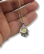 14k Gold Delicate Jerusalem Hamsa Pendant