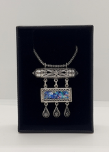 925 Silver Yemenite Filigree Roman Glass Pendant