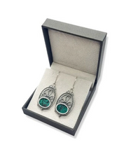 925 Silver Yemenite Filigree Eilat Stone Earrings