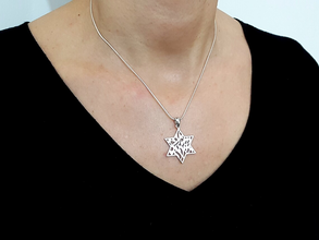 925 Silver Shema Israel Star of David Pendant
