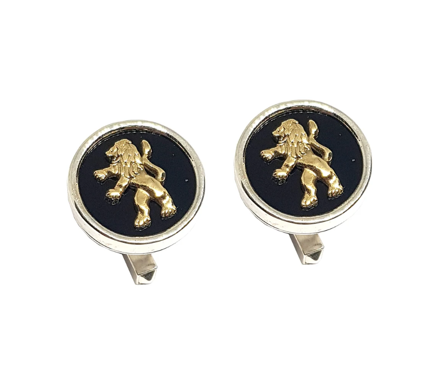 925 Silver and Gold Lion Cufflinks