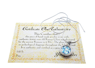 925 Silver Filigree Colorful Ancient Roman Glass Pendant