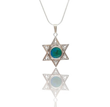 925 Silver Eilat Stone Star of David Necklace