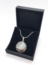 925 Sterling Silver Roman Glass Star of David Pendant
