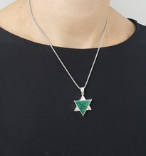 925 Silver Eilat Stone 2 Sides Star of David Pendant