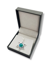 925 Silver Eilat Stone Star of David Necklace
