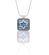 925 Silver Star of David Ancient Roman Glass pendant Necklace