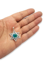 925 Silver Eilat Stone Star of David Necklace