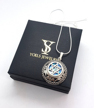 925 Sterling Silver Roman Glass Star of David Pendant