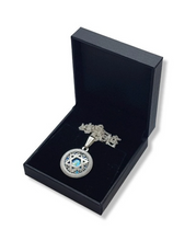 925 Silver Star of David Roman Glass Pendant Necklace