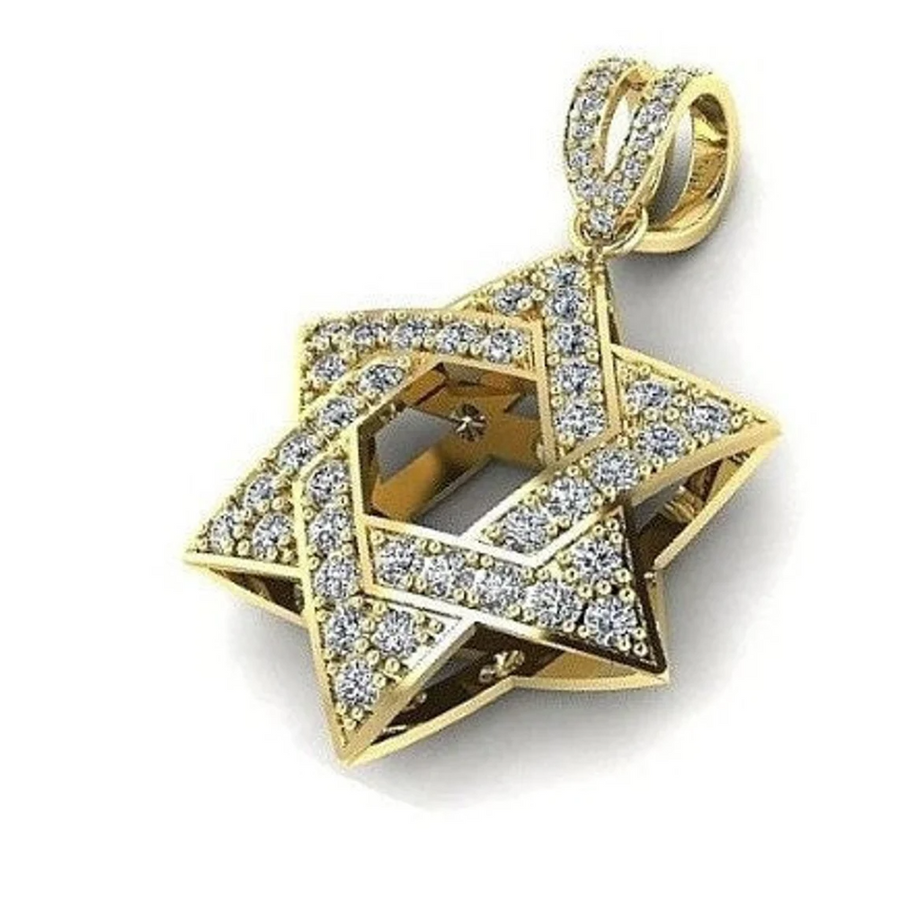 14K GOLD JERUSALEM STAR OF DAVID PENDANT