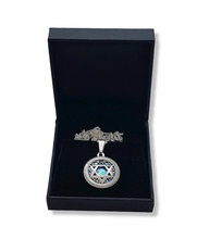 925 Silver Star of David Roman Glass Pendant Necklace