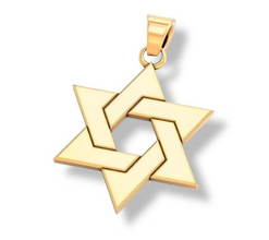 14K White Gold Interwoven Star of David Pendant